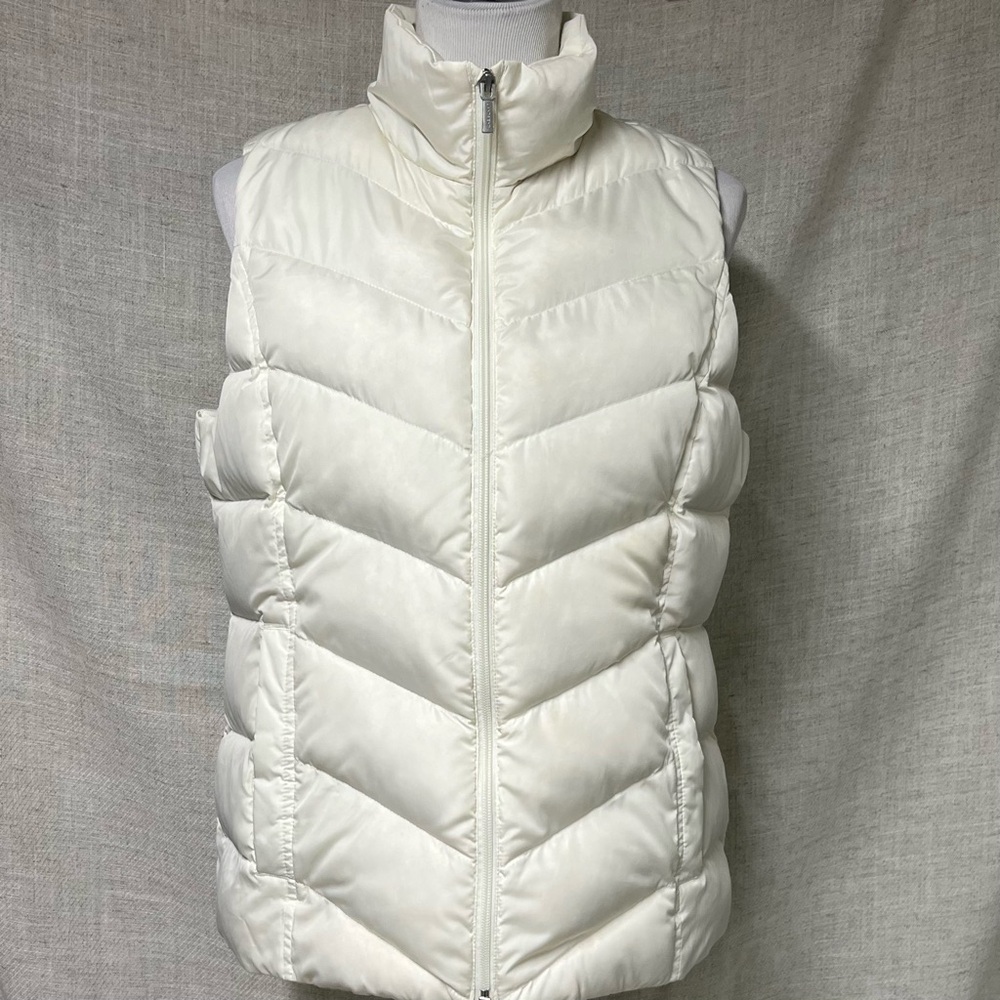 Lands' End Women's White Puffer Vest